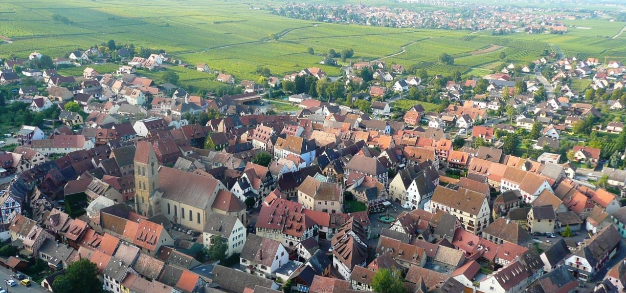 Aerial view of Eguisheim